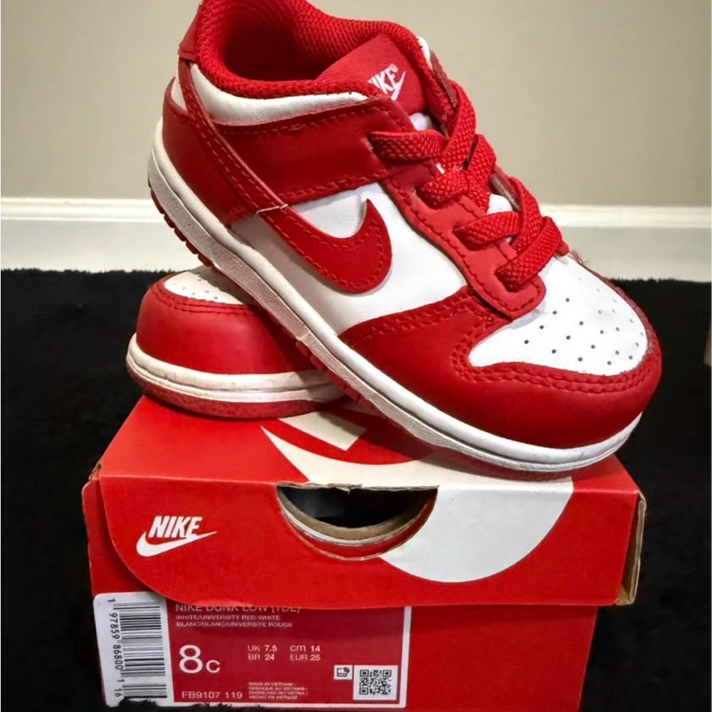 Nike Kids Red and White Sneakers